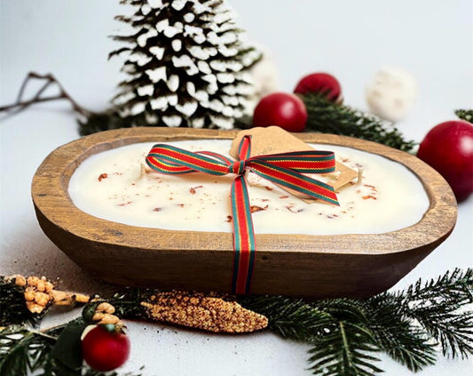 Wood Dough Bowl Candle